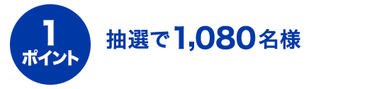 1ポイント 抽選で1,080名様